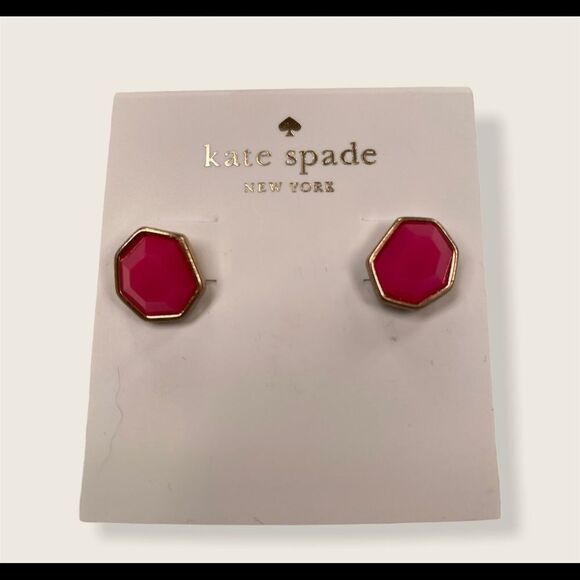 Kate Spade Hot Pink Faceted Studs - Picture 1 of 5
